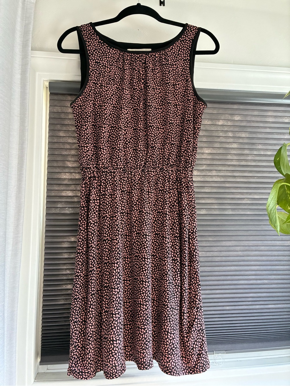 LOFT Black and Pink Sleeveless Dress